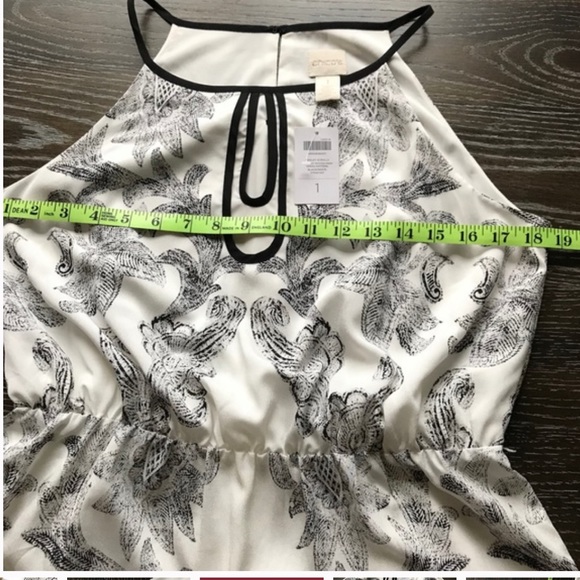 Chico’s Paisley Black-And-White Maxi Dress Sz 10 - Picture 6 of 8